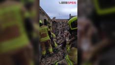 Colapsa una buhardilla incendiada en Torrente de Cinca