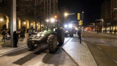Tractorada en el paseo de la Independencia de Zaragoza