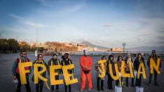 Assange supporters protest in Naples