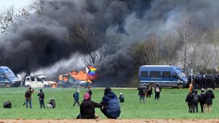 Clashes erupt during protest against new water storage infrastructure for agricultural industry in western France