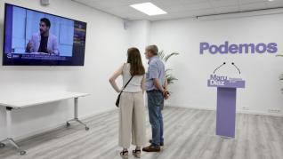 Podemos Aragón sigue el escrutinio desde su sede en Zaragoza