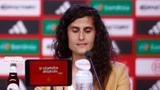 Montse Tome attends during her Official Presentation and First List as Absolute National Coach of Spain Women Team at Ciudad del Futbol on September 18, 2023, in Las Rozas, Madrid, Spain...Oscar J. Barroso / Afp7 ..18/09