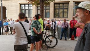 Protesta de pensionistas en Zaragoza este lunes, 11 de septiembre.
