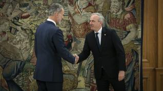 Audiencia del Rey con Jorge Azcón en el Palacio de la Zarzuela