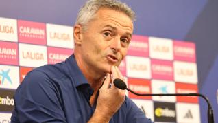 Despedida del entrenador del Real Zaragoza Fran Escribá