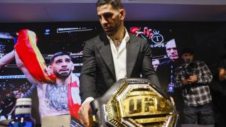 Rueda de prensa del luchador hispano-georgiano Ilia Topuria, flamante campeón del peso pluma de la UFC