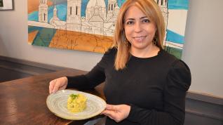 En el restaurante El Candelas, Ana Abadías ofrece la versión tradicional del ajoarriero.