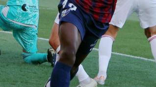 Abou Kanté celebra su primer gol como azulgrana ante el Albacete.