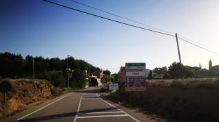 La entrada a Hijar, desde la carretera de Samper de Calanda