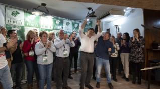 Celebraciones en la sede de Teruel Existe una vez se han confirmado los resultados.
