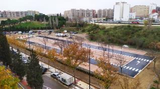 Estado de la construcción del aparcamiento de la Aljafería.