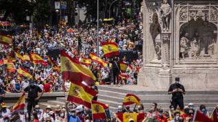 Manifestación en Colón (Madrid) contra los indultos del procés