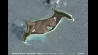 Imágenes vía satélite de la espectacular erupción del volcán en Tonga