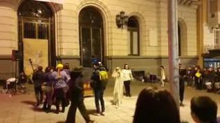 Una 'performance' de Rigoberta Bandini anima el 8-M en Zaragoza