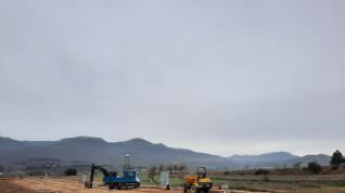 Obras del proyecto de urbanización y accesos de la ampliación del Polígono Industrial Fabardo de Graus.
