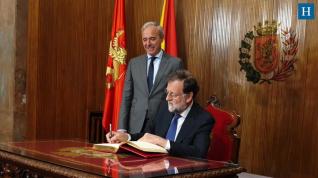 Rajoy, recibido por Azcón en el Ayuntamiento de Zaragoza