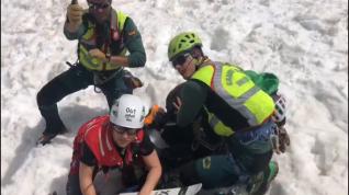 Rescate de un esquiador en el Parque Natural Posets Maladeta, en Huesca