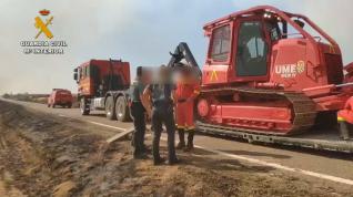 La Guardia Civil investiga a cinco personas como presuntas responsables del incendio de Ateca
