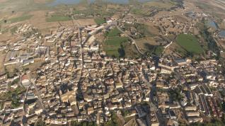 Vista aérea de la localidad de Sariñena.
