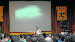 escuela militar Acto de inauguración por parte del coronel director de la escuela jaquesa, Mariano Alonso, el viernes pasado.