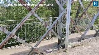 Se hunde el centenario puente de hierro entre Sijena y Sena al paso de un camión