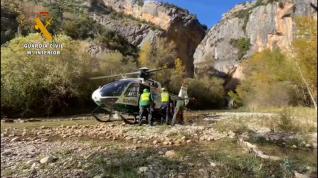 Vídeo del rescate de un senderista muerto en el puente de Villacantal (Alquézar)