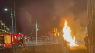 Vídeo del contenedor que ha ardido este lunes en el paseo Echegaray de Zaragoza