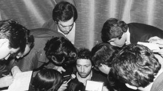 Enrique Castro, Quini, conversa con los medios poco después de su liberación, el 25 de marzo de 1981