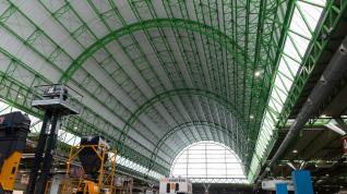 Foto del montaje de la Feria Internacional para la Producción Ganadera, Figan, en Zaragoza