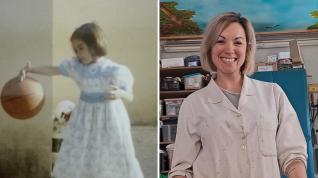 Sandra Llorens Pérez en una imagen de niña y en la actualidad.