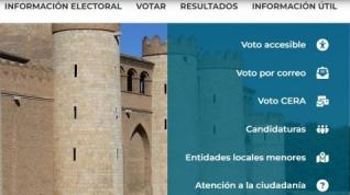 Una imagen del nuevo Portal Electoral de Aragón