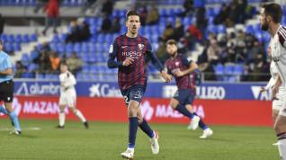 Juan Carlos Real, ante el Albacete en El Alcoraz.