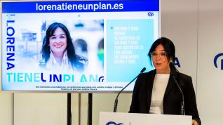 Lorena Orduna, en la sede del PP de Huesca este martes.