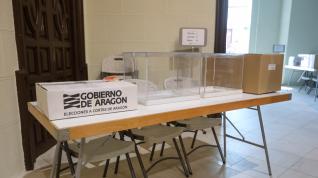 Foto de las urnas en el Ayuntamiento de Huesca. elecciones