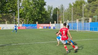 Acción de juego en el partido entre el Ebro y el Teruel