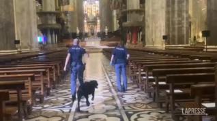 Berlusconi, polizia cinofila ispeziona il Duomo di Milano prima dei funerali