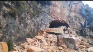Desprendimiento en la carretera de Beceite