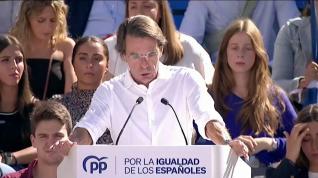 Aznar llama a alzar la voz y no inhibirse frente a la amnistía a una "intentona golpista"