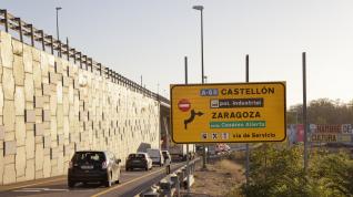 Imágenes del comienzo de las obras en la A-68 en Zaragoza.