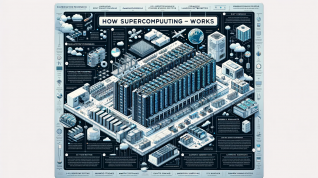 Imagen generada con IA sobre cómo funciona la supercomputación