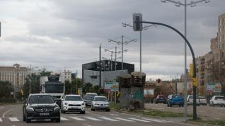 Lugar donde se ha producido el atropello en la avenida Ciudad de Soria, a la altura de Juan XXIII, en Zaragoza