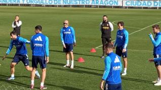 Mollejo, en el entrenamiento de este jueves