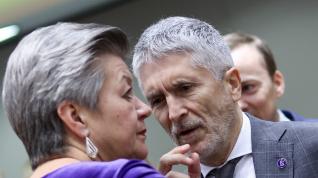 La comisaria de Interior, Ylva Johansson, junto al ministro español Fernando Grande-Marlaska
