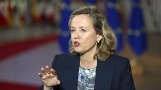 Nadia Calviño, este sábado en el Ecofin en el que ha sido elegida presidenta del BEI.
