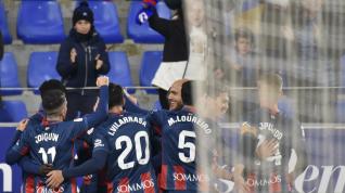 Partido SD Huesca-Racing Ferrol, jornada 19 de Segunda División, en El Alcoraz