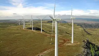 Aerogeneradores del parque eólico de Escucha (Teruel).