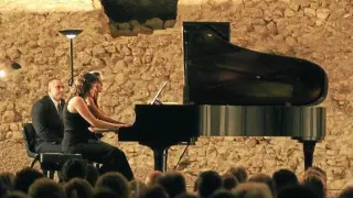 Un concierto de Marta Vela y Pilar Abelló, durante un ciclo anterior en el Foro Romano de Zaragoza.