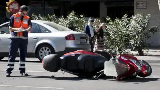 Un accidente de moto, en María Agustín