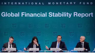 Rueda de prensa de los responsables del Fondo Monetario Internacional