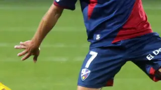 David Ferreiro, durante el duelo entre Huesca y Espanyol de la primera vuelta.